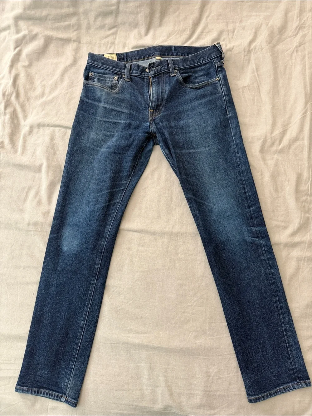 J. Crew Slim Straight Jeans in Dark Denim Blue